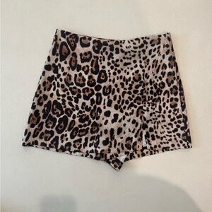 Zara High Waist Leopard Print Shorts
